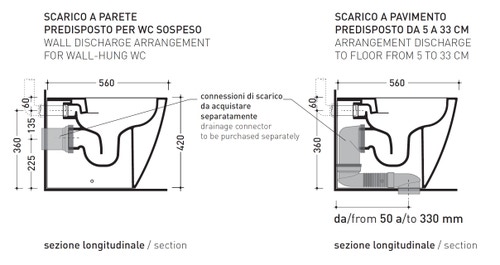 Immagine di Flaminia LINK PLUS vaso back to wall con sistema goclean®, scarico S/P, senza sedile, colore bianco finitura lucido LK117RG
