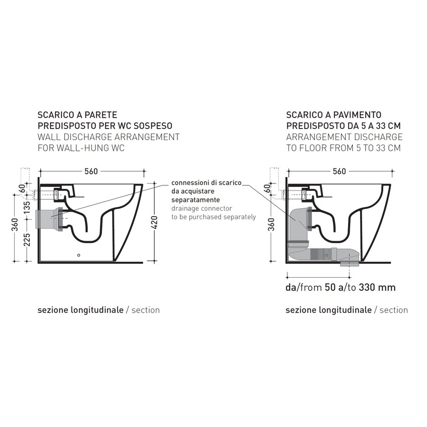 Immagine di Flaminia LINK PLUS vaso back to wall con sistema goclean®, scarico S/P, senza sedile, colore bianco finitura lucido LK117RG