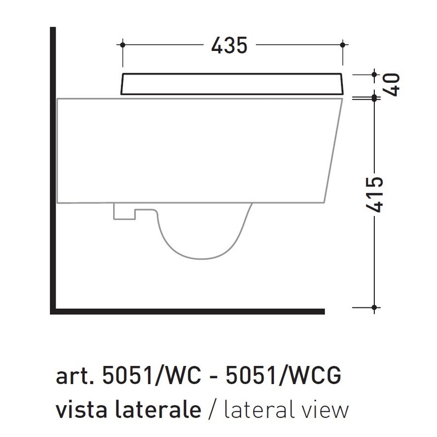 Immagine di Flaminia LINK coprivaso avvolgente in termoindurente a discesa rallentata, colore GRAFITE finitura OPACO 5051CW03-GRA-O