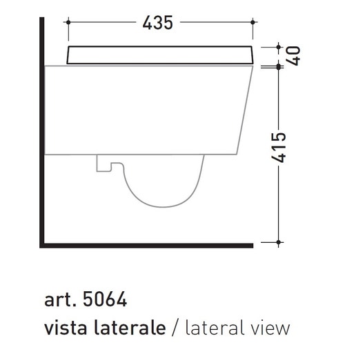 Immagine di Flaminia LINK coprivaso avvolgente in termoindurente a discesa rallentata, colore GRAFITE finitura OPACO 5051CW03-GRA-O