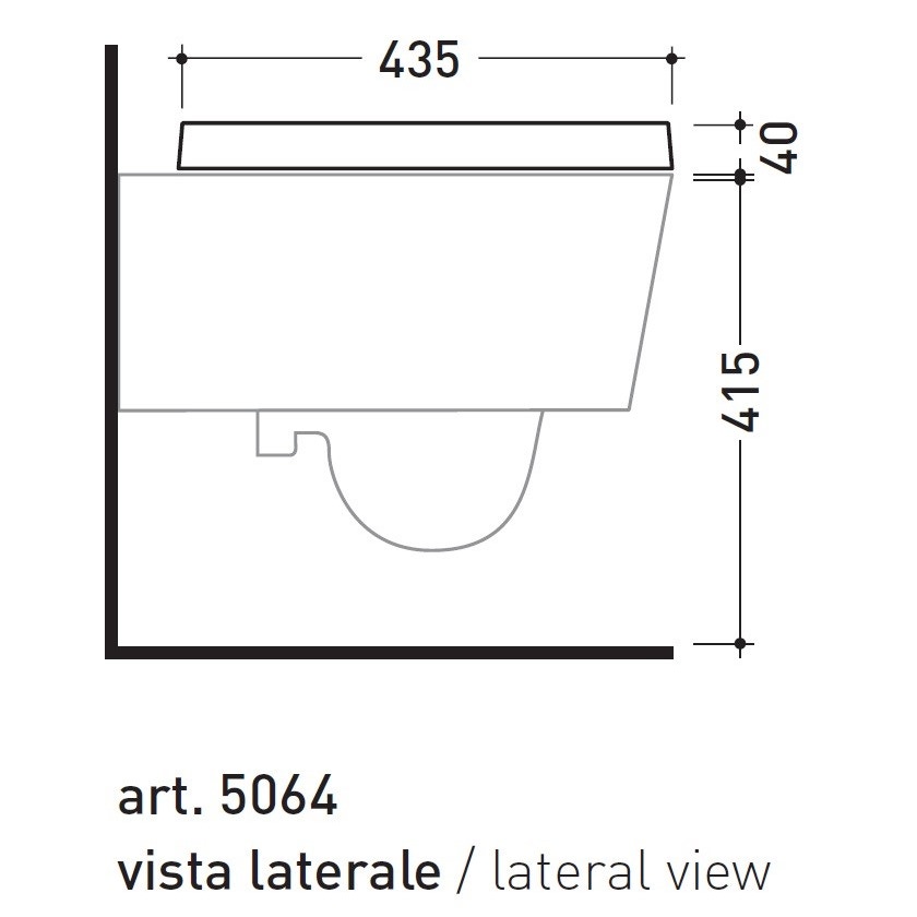Immagine di Flaminia LINK coprivaso avvolgente in termoindurente a discesa rallentata, colore GRAFITE finitura OPACO 5051CW03-GRA-O