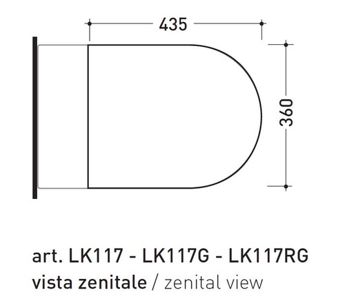Immagine di Flaminia LINK coprivaso avvolgente in termoindurente a discesa rallentata, colore GRAFITE finitura OPACO 5051CW03-GRA-O