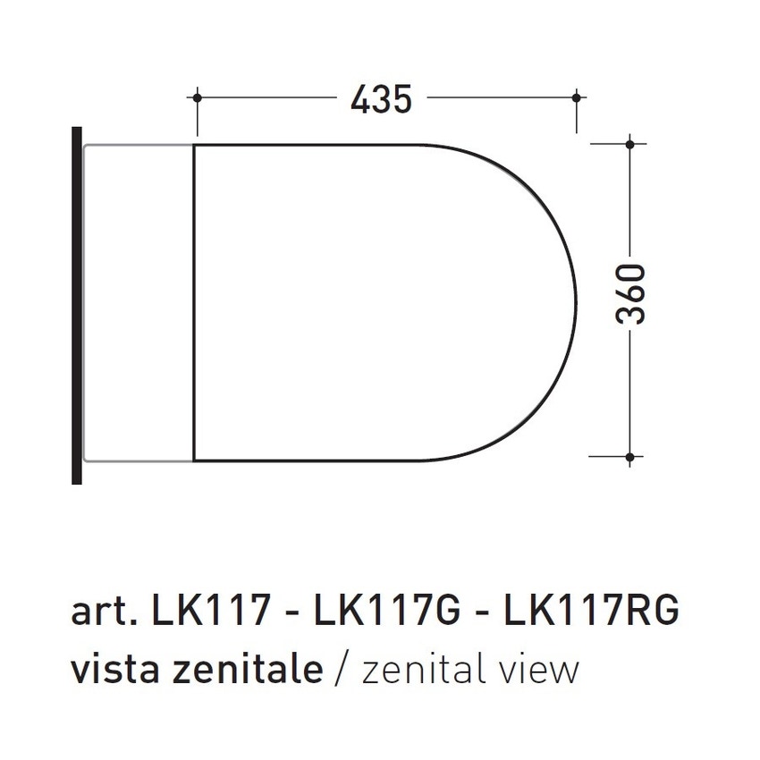 Immagine di Flaminia LINK coprivaso avvolgente in termoindurente a discesa rallentata, colore GRAFITE finitura OPACO 5051CW03-GRA-O