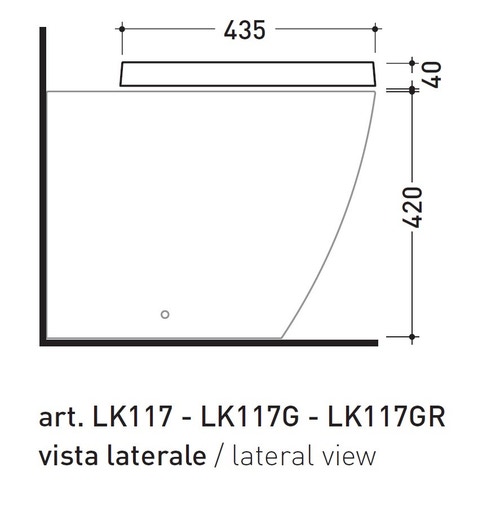 Immagine di Flaminia LINK coprivaso avvolgente in termoindurente a discesa rallentata, colore GRAFITE finitura OPACO 5051CW03-GRA-O