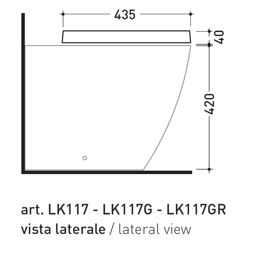 Immagine di Flaminia LINK coprivaso avvolgente in termoindurente a discesa rallentata, colore GRAFITE finitura OPACO 5051CW03-GRA-O