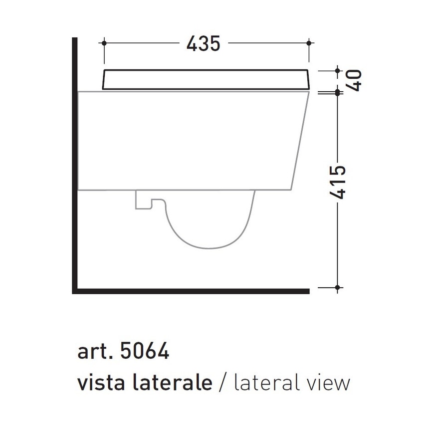 Immagine di Flaminia LINK coprivaso avvolgente in termoindurente a discesa rallentata, NERO finitura LUCIDO 5051CW03-NERO-L