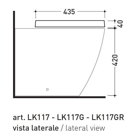 Immagine di Flaminia LINK coprivaso avvolgente in termoindurente a discesa rallentata, NERO finitura LUCIDO 5051CW03-NERO-L