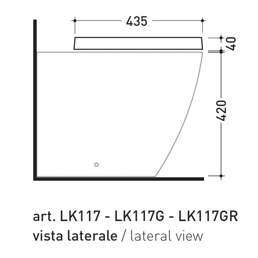 Immagine di Flaminia LINK coprivaso avvolgente in termoindurente a discesa rallentata, NERO finitura LUCIDO 5051CW03-NERO-L