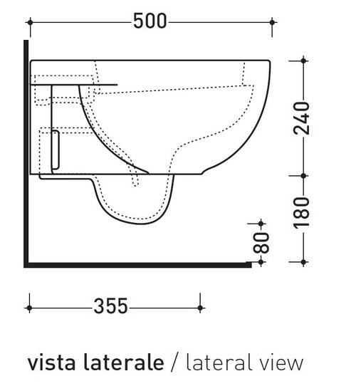 Sanitari Quick sospesi cm. 50x36 con sedile softclose avvolgente di Ce