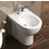 Immagine di Flaminia QUICK set sanitari monoblocco, vaso con scarico S/P, cassetta di scarico e batteria di scarico doppio flusso, coprivaso avvolgente con discesa rallentata, bidet monoforo con troppopieno, colore bianco finitura lucido QK116+QK217+QK39+QKCW07
