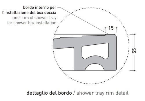 Immagine di Flaminia WATER DROP piatto doccia rettangolare L.120 P.80 cm, da appoggio o incasso filo pavimento, colore bianco finitura lucido DR120