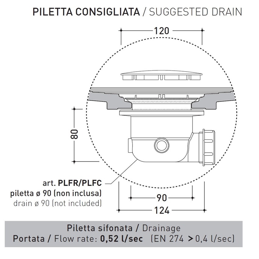 Immagine di Flaminia WATER DROP piatto doccia rettangolare L.100 P.80 cm, da appoggio o incasso filo pavimento, colore bianco finitura lucido DR8010