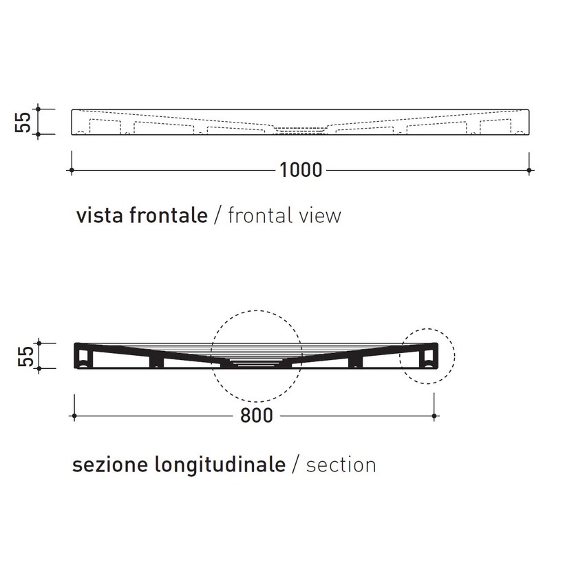 Immagine di Flaminia WATER DROP piatto doccia rettangolare L.100 P.80 cm, da appoggio o incasso filo pavimento, colore bianco finitura lucido DR8010
