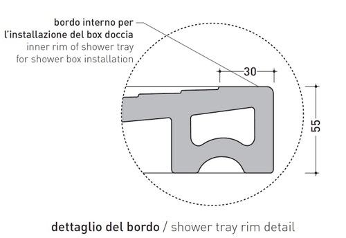 Immagine di Flaminia WATER DROP piatto doccia rettangolare L.100 P.80 cm, da appoggio o incasso filo pavimento, colore bianco finitura lucido DR8010