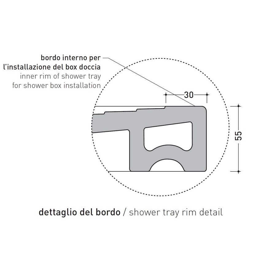 Immagine di Flaminia WATER DROP piatto doccia rettangolare L.100 P.80 cm, da appoggio o incasso filo pavimento, colore bianco finitura lucido DR8010