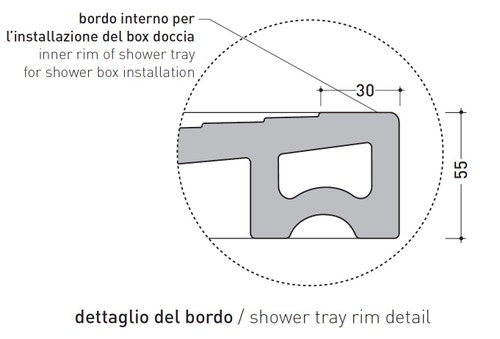 Immagine di Flaminia WATER DROP piatto doccia rettangolare L.140 P.80 cm, da appoggio o incasso filo pavimento, colore bianco finitura lucido DR140