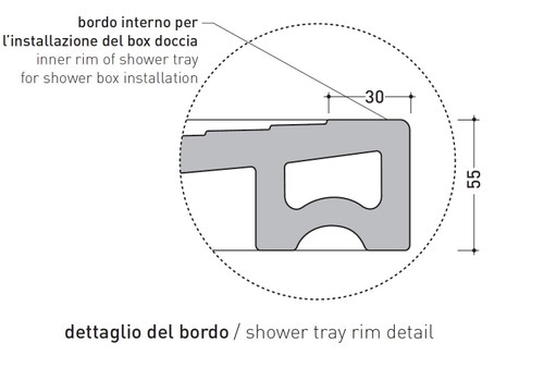 Immagine di Flaminia WATER DROP piatto doccia rettangolare L.160 P.80 cm, da appoggio o incasso filo pavimento, colore bianco latte finitura opaco DR8016LAT