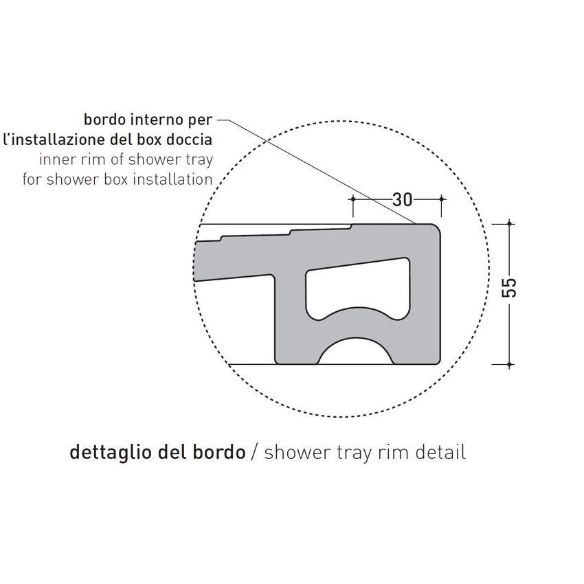 Immagine di Flaminia WATER DROP piatto doccia rettangolare L.160 P.80 cm, da appoggio o incasso filo pavimento, colore bianco latte finitura opaco DR8016LAT