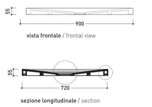 Immagine di Flaminia WATER DROP piatto doccia rettangolare L.90 P.72 cm, da appoggio o incasso filo pavimento, colore bianco finitura lucido DR90