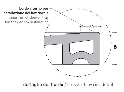 Immagine di Flaminia WATER DROP piatto doccia rettangolare L.90 P.72 cm, da appoggio o incasso filo pavimento, colore bianco finitura lucido DR90