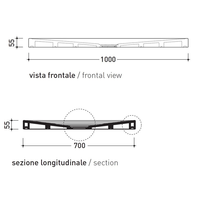 Immagine di Flaminia WATER DROP piatto doccia rettangolare L.100 P.70 cm, da appoggio o incasso filo pavimento, colore bianco latte finitura opaco DR100LAT