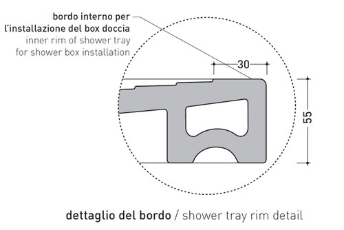 Immagine di Flaminia WATER DROP piatto doccia rettangolare L.100 P.70 cm, da appoggio o incasso filo pavimento, colore bianco latte finitura opaco DR100LAT