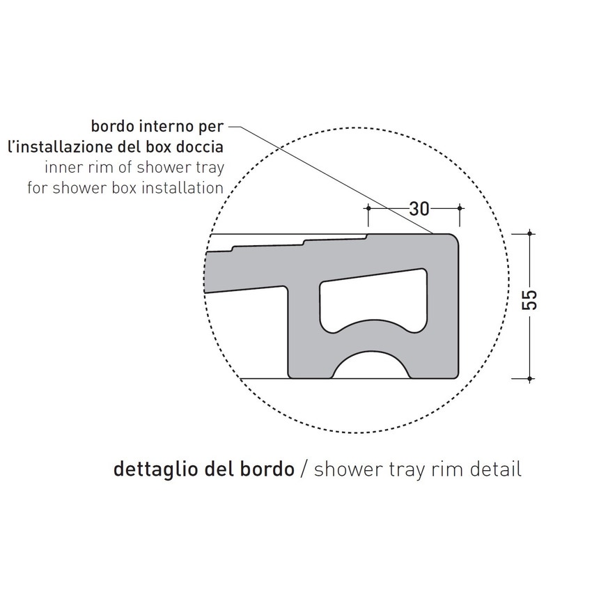 Immagine di Flaminia WATER DROP piatto doccia rettangolare L.100 P.70 cm, da appoggio o incasso filo pavimento, colore bianco latte finitura opaco DR100LAT
