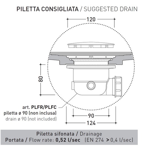 Immagine di Flaminia WATER DROP piatto doccia rettangolare L.140 P.70 cm, da appoggio o incasso filo pavimento, colore bianco finitura lucido DR70