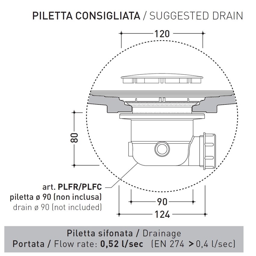 Immagine di Flaminia WATER DROP piatto doccia rettangolare L.140 P.70 cm, da appoggio o incasso filo pavimento, colore bianco finitura lucido DR70