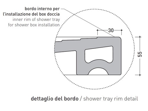 Immagine di Flaminia WATER DROP piatto doccia rettangolare L.140 P.70 cm, da appoggio o incasso filo pavimento, colore bianco finitura lucido DR70