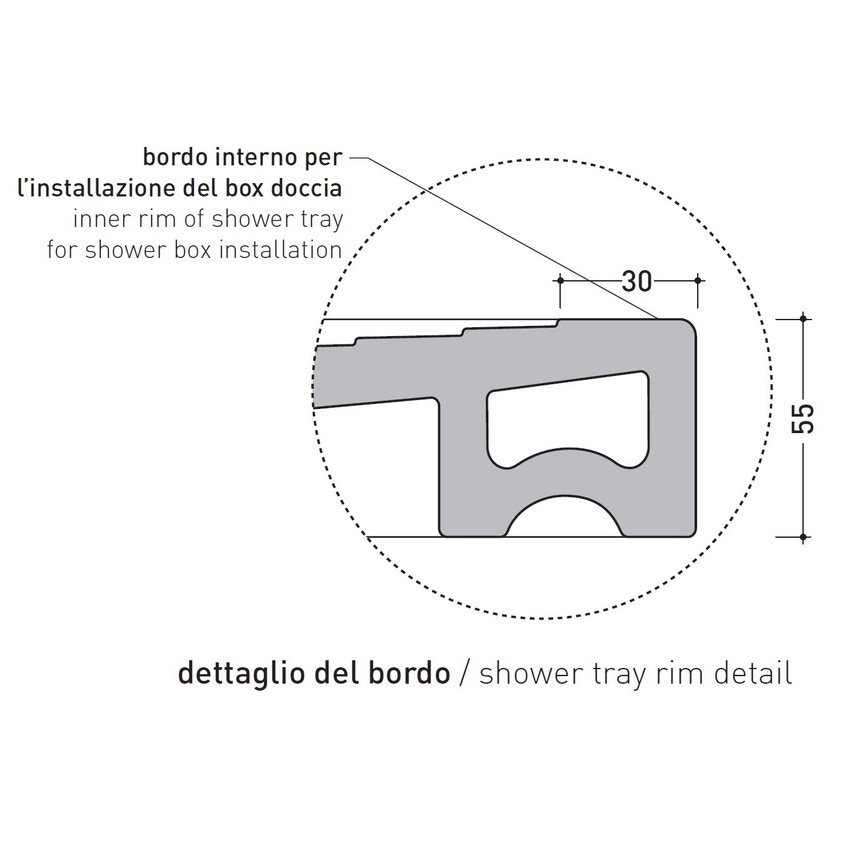 Immagine di Flaminia WATER DROP piatto doccia rettangolare L.140 P.70 cm, da appoggio o incasso filo pavimento, colore bianco finitura lucido DR70