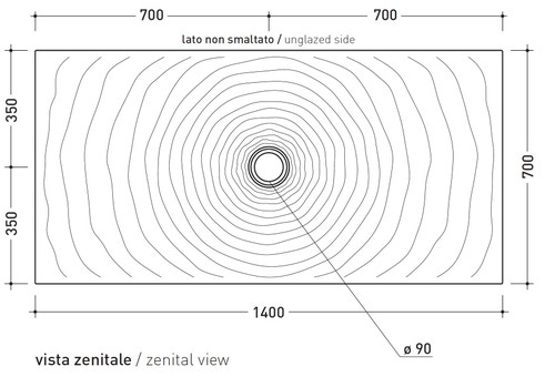 Immagine di Flaminia WATER DROP piatto doccia rettangolare L.140 P.70 cm, da appoggio o incasso filo pavimento, colore bianco finitura lucido DR70