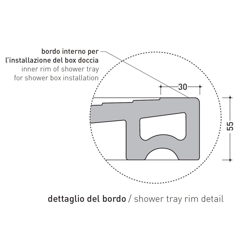 Immagine di Flaminia WATER DROP piatto doccia rettangolare L.160 P.70 cm, da appoggio o incasso filo pavimento, colore bianco finitura lucido DR7016