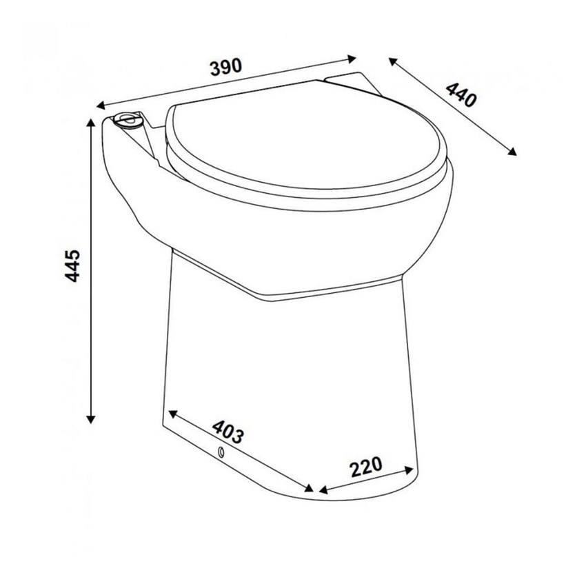 SFA CPT43LS SANICOMPACT 43 SILENCE WC con trituratore integrato