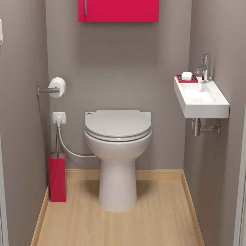 Immagine di SFA SANICOMPACT 43 SILENCE WC con trituratore integrato presenta anche un ingresso per lavabo CPT43LS