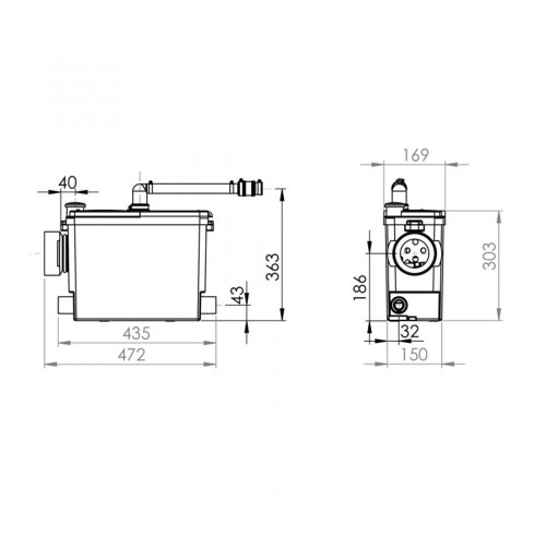 Immagine di SFA Sanitrit SANIPACK PRO UP trituratore adattabile SKUP