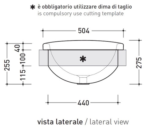 Immagine di Flaminia IO lavabo da incasso 60 cm, senza troppopieno, colore bianco finitura lucido IO4260