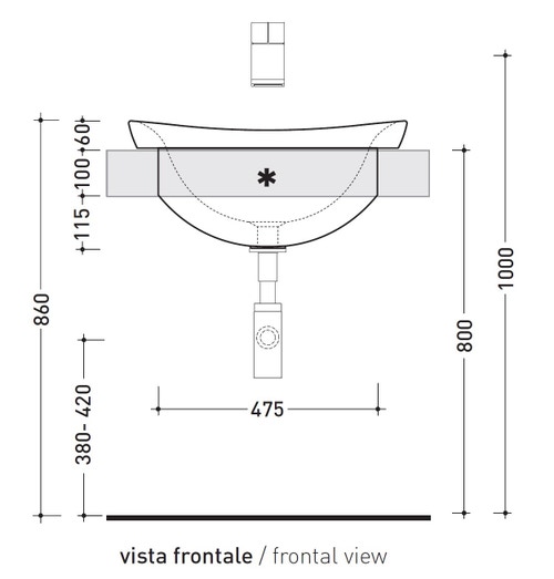 Immagine di Flaminia IO lavabo da incasso 60 cm, senza troppopieno, colore bianco finitura lucido IO4260