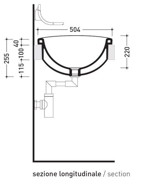 Immagine di Flaminia IO lavabo da incasso 60 cm, senza troppopieno, colore bianco finitura lucido IO4260