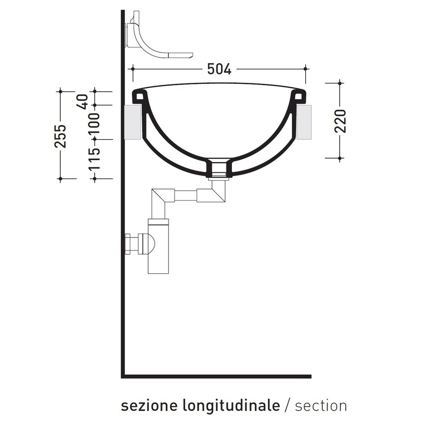 Immagine di Flaminia IO lavabo da incasso 60 cm, senza troppopieno, colore bianco finitura lucido IO4260