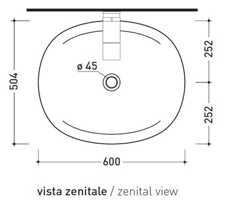 Immagine di Flaminia IO lavabo da incasso 60 cm, senza troppopieno, colore bianco finitura lucido IO4260