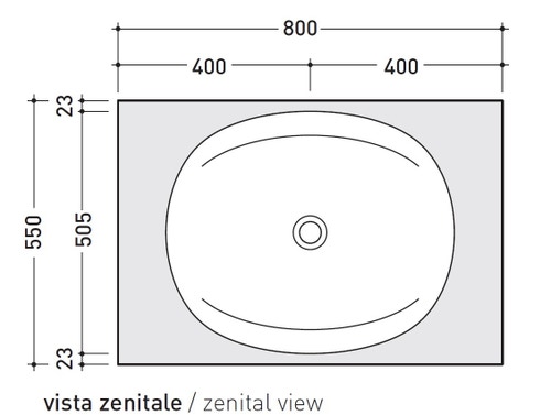 Immagine di Flaminia IO mensola L.80 P.55 con foro centrale per lavabo IO60 (art. IO4260), finitura rovere moro IO60M1RM