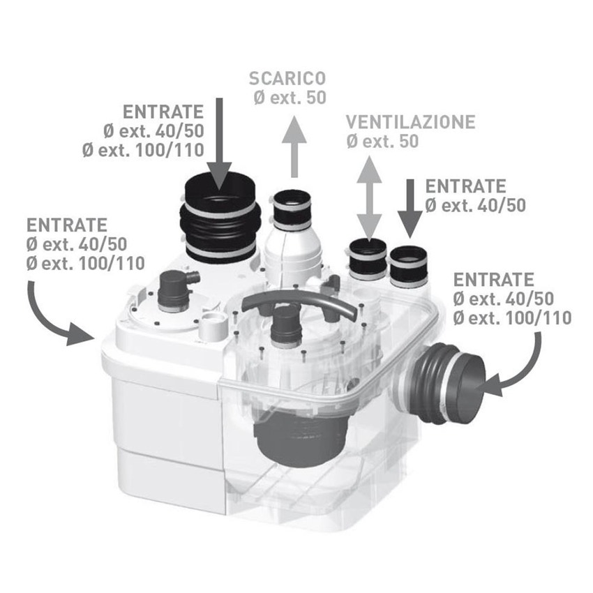 Immagine di SFA SANICUBIC 1 stazione di sollevamento per uso individuale (acque grigie, acque nere) SQ1