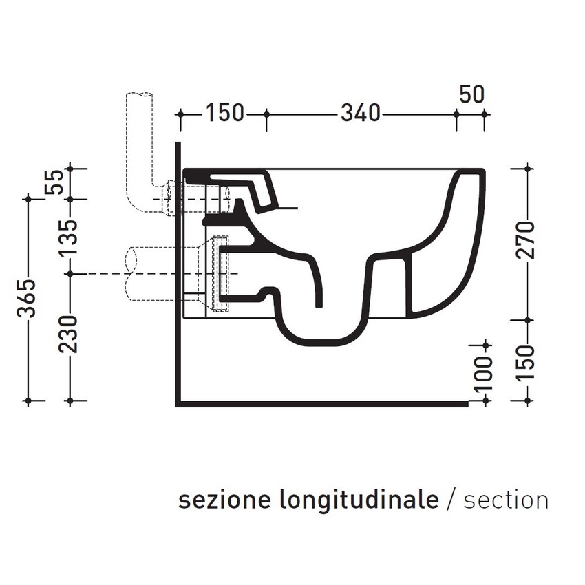 Immagine di Flaminia BONOLA vaso sospeso con sistema goclean®, senza sedile, colore bianco latte finitura opaco BN118GLAT