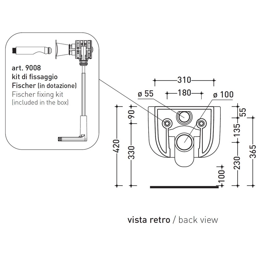 Immagine di Flaminia BONOLA vaso sospeso con sistema goclean®, senza sedile, colore bianco latte finitura opaco BN118GLAT
