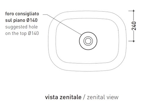 Immagine di Flaminia BONOLA 60 lavabo 62 cm da appoggio, senza troppopieno, colore bianco finitura lucido BN60A