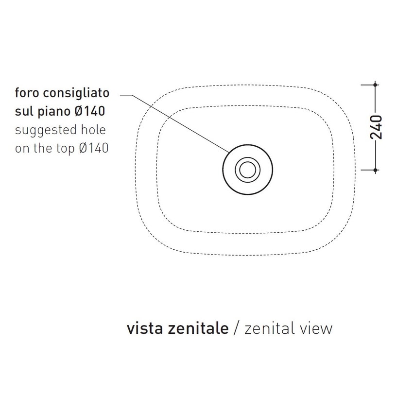 Immagine di Flaminia BONOLA 60 lavabo 62 cm da appoggio, senza troppopieno, colore nuvola finitura opaco BN60ANUV