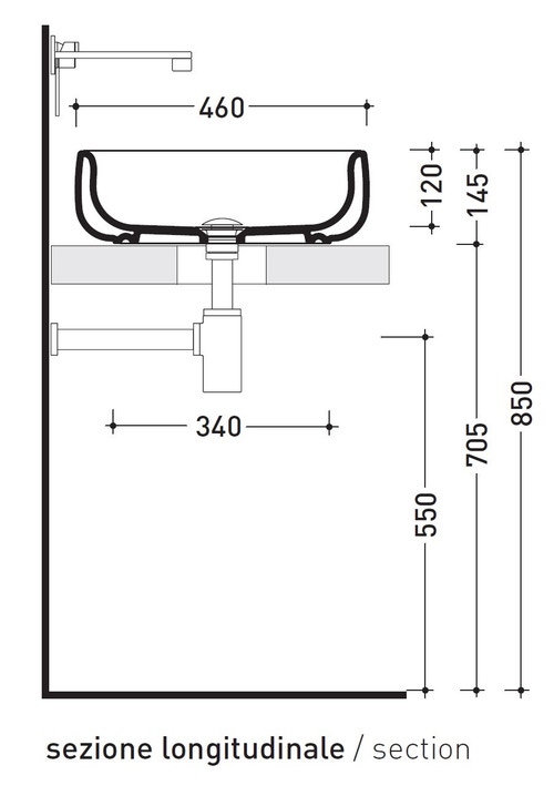 Immagine di Flaminia BONOLA 46 lavabo 46 cm, da appoggio su piano o su colonna, senza troppopieno, colore nuvola finitura opaco BN46ANUV