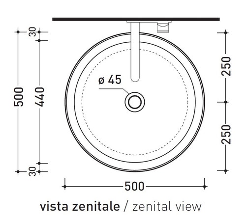 Immagine di Flaminia BONOLA 50 lavabo 50 cm, da appoggio su piano o su colonna, senza troppopieno, colore carbone finitura opaco BN50ACAR