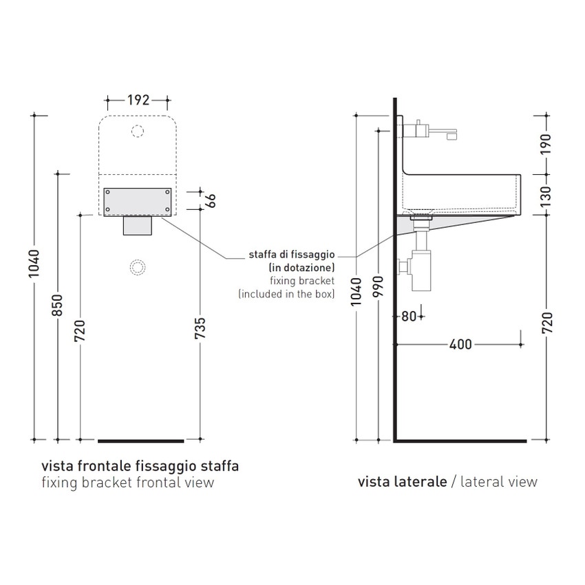 Immagine di Flaminia MINIWASH 25 lavabo 25 cm sospeso, monoforo, senza troppopieno, colore bianco finitura lucido MWL25